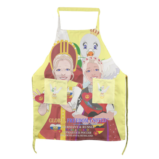 Apron GLOBAL FREEDOM UNITED© Women Russia & Germany Yellow
