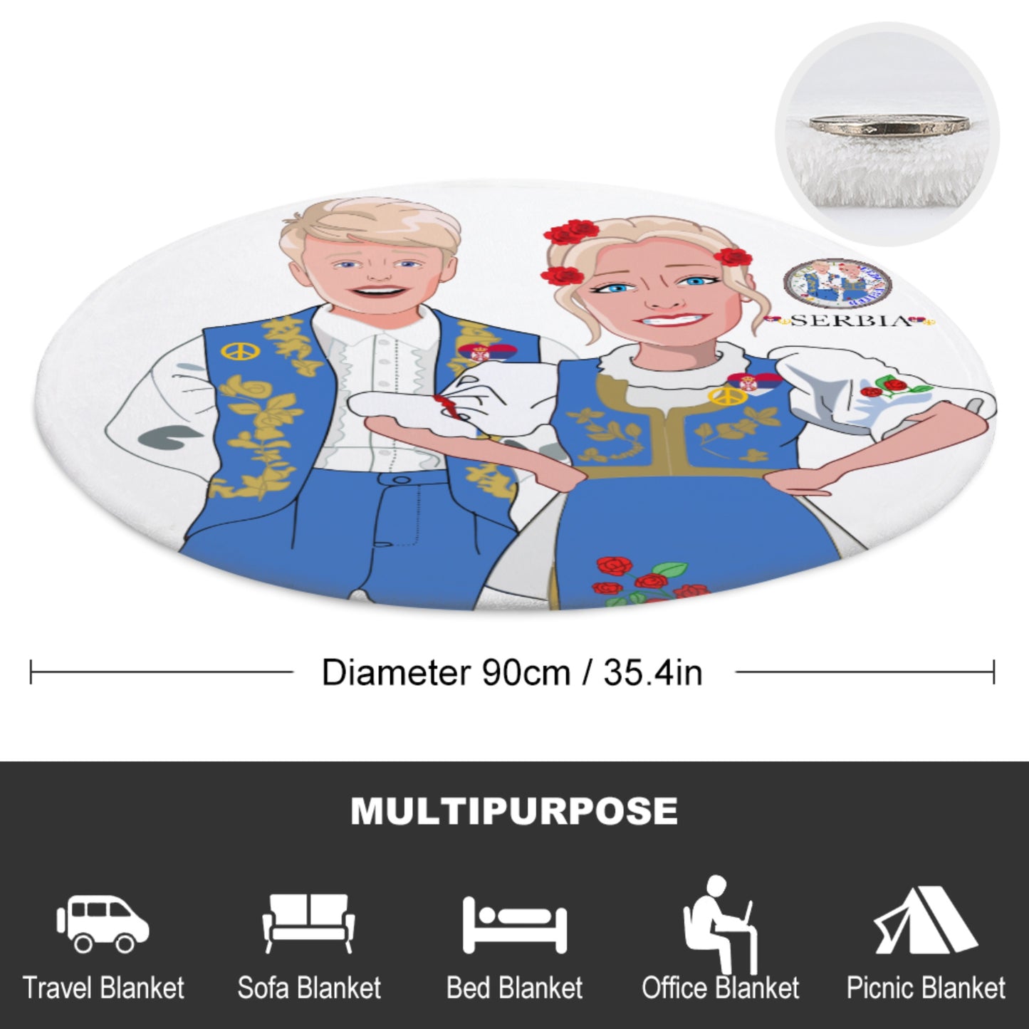 Blanket For Kids Global Freedom United Couple Edition Serbia Blue