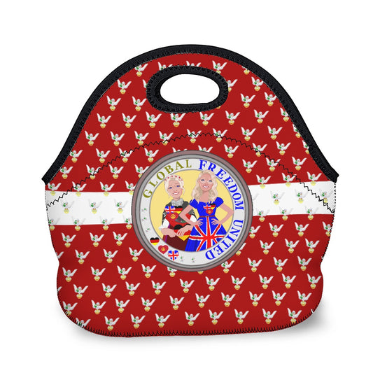 Meal Back GLOBAL FREEDOM UNITED© Women England & Germany Dove Of Peace Red