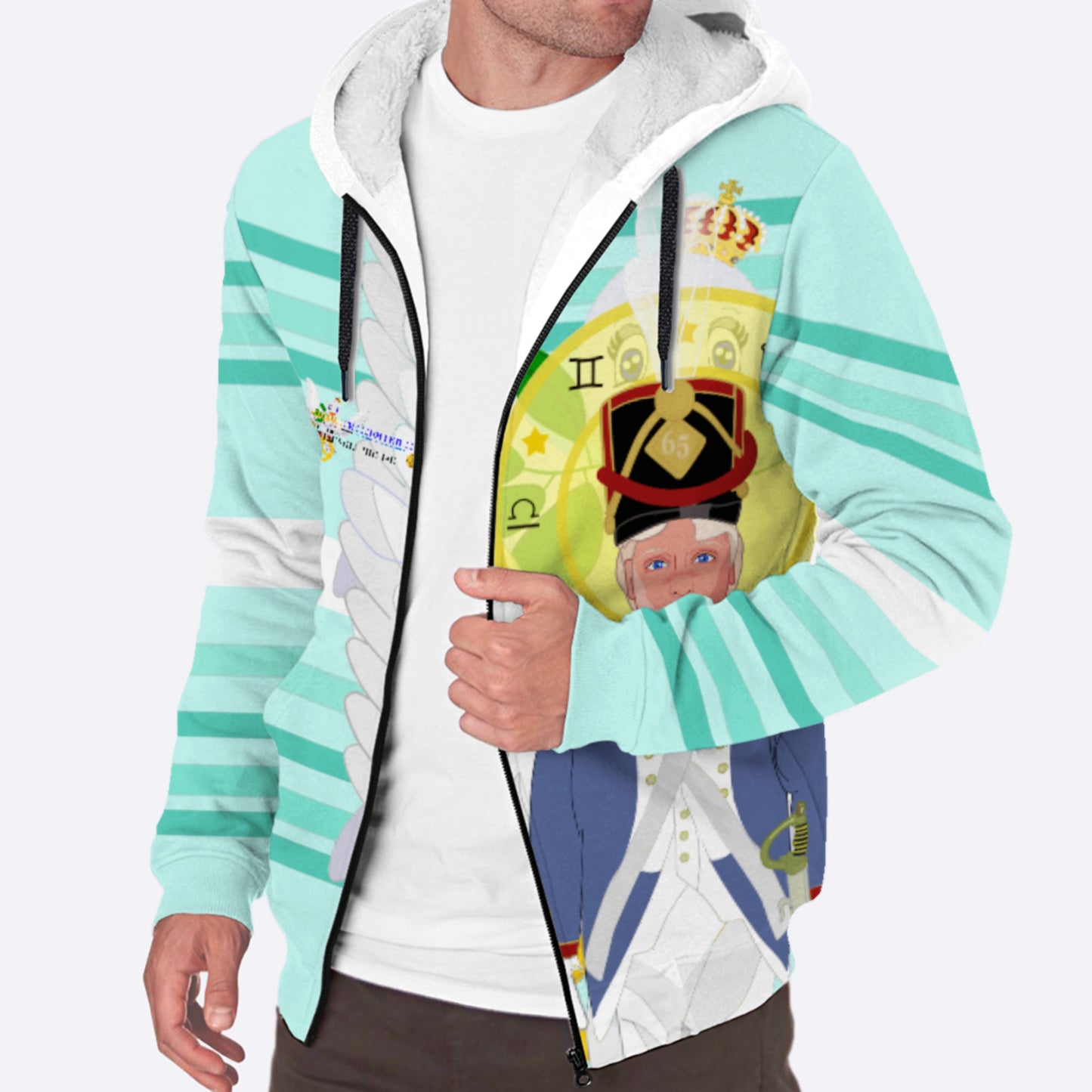 Plush Hoodie Global Freedom United Erzengel Michael Light Green