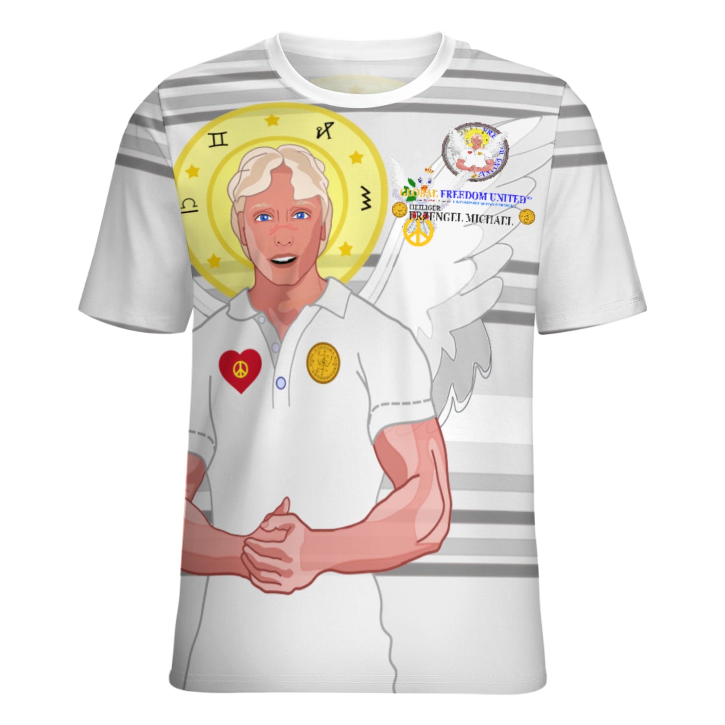 Women´s T-shirt Global Freedom United Archangel Michael German Grey