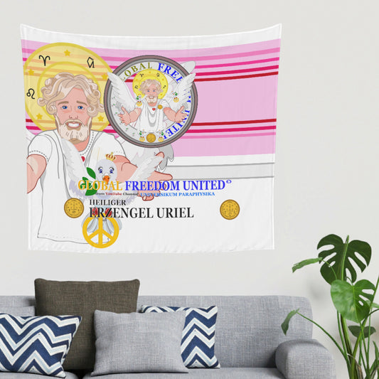 Tapestry Global Freedom United Archangel Uriel German Pink2