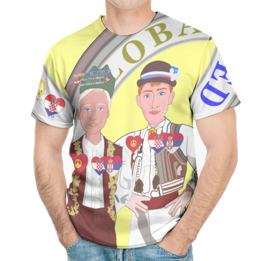Men´s T-shirt GLOBAL FREEDOM UNITED© Men Croatia & Serbia Yellow