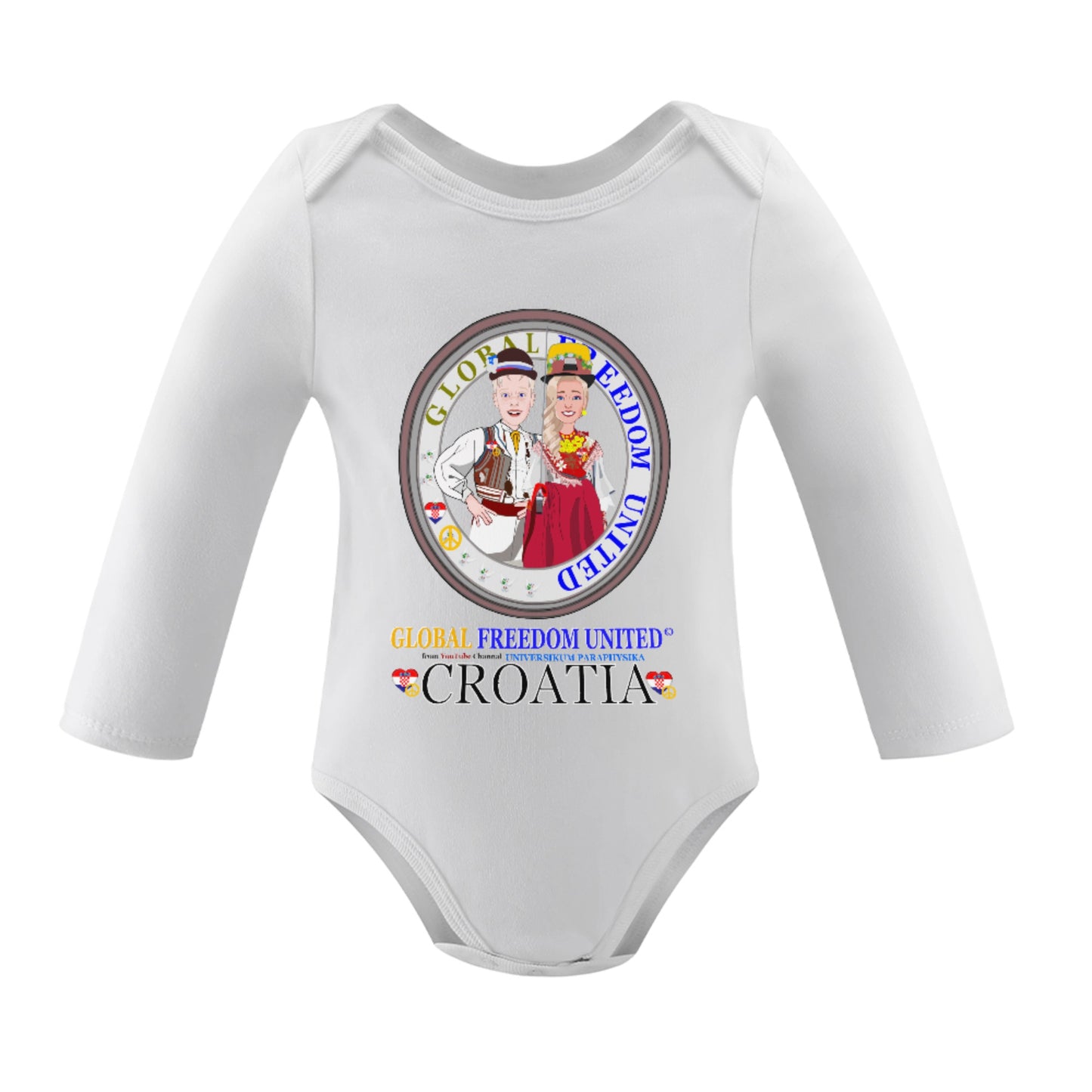 Baby Long-sleeve Bodysuit Global Freedom United Couple Edition Croatia