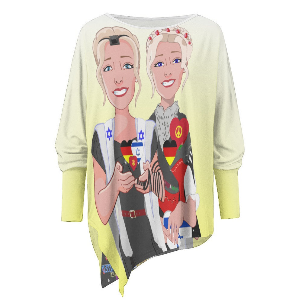 Pullover Long Sleeve T-shirt GLOBAL FREEDOM UNITED© Israel & Germany Old Peace