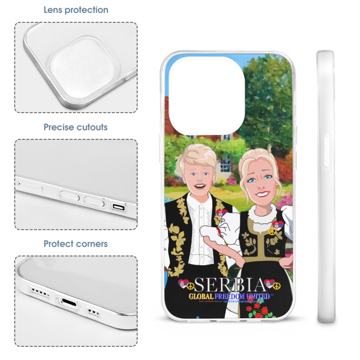 Phone Case GLOBAL FREEDOM UNITED© Couple Edition Serbia Black One