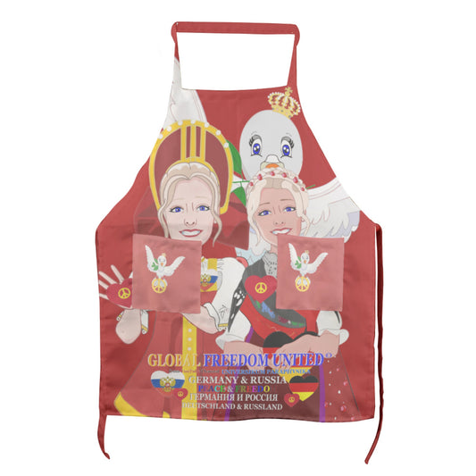 Apron GLOBAL FREEDOM UNITED© Women Russia & Germany Red
