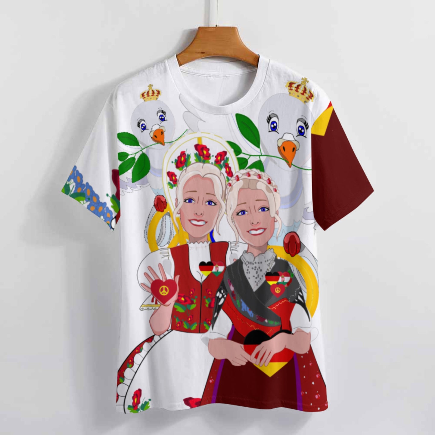 Women´s T-shirt 3 GLOBAL FREEDOM UNITED© Women Germany & Hungary BIG