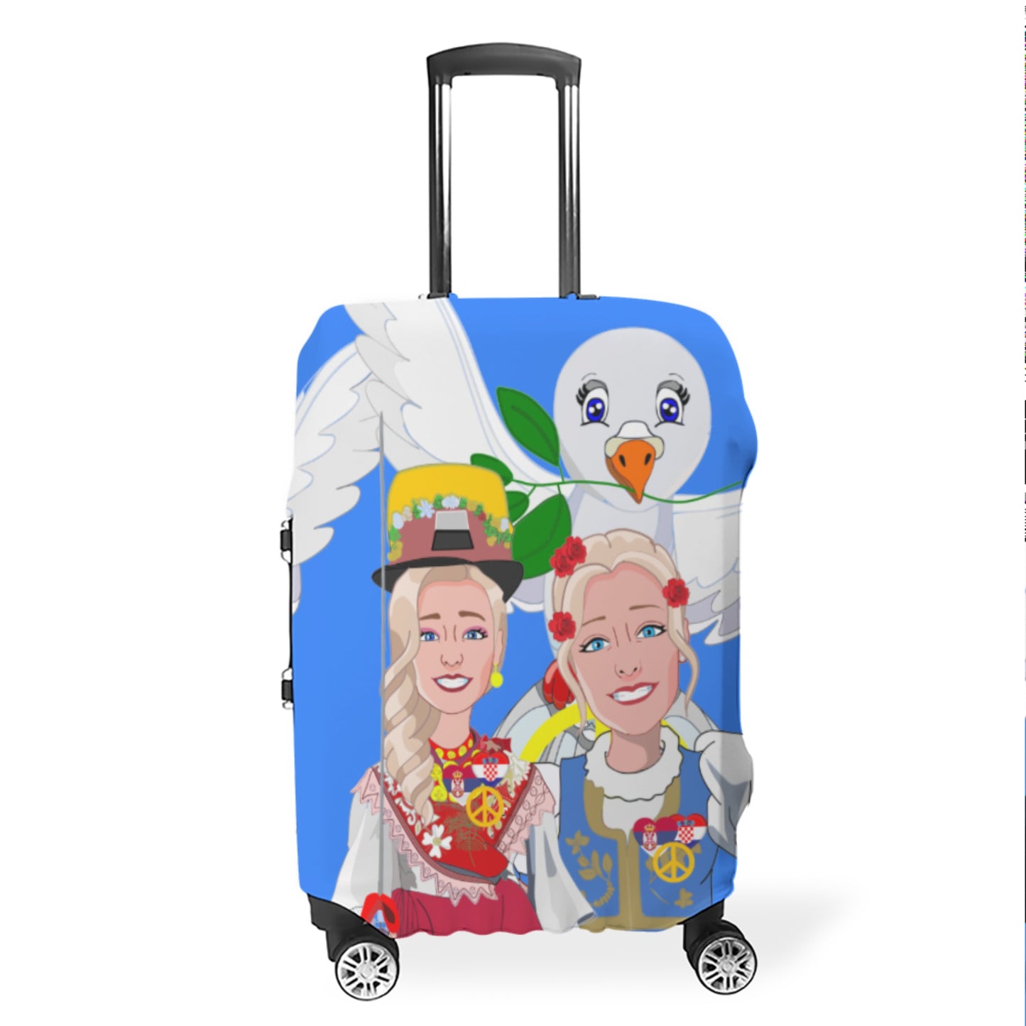 Lugguage Cover Global Freedom United Women Croatia & Serbia Old Peace Blue