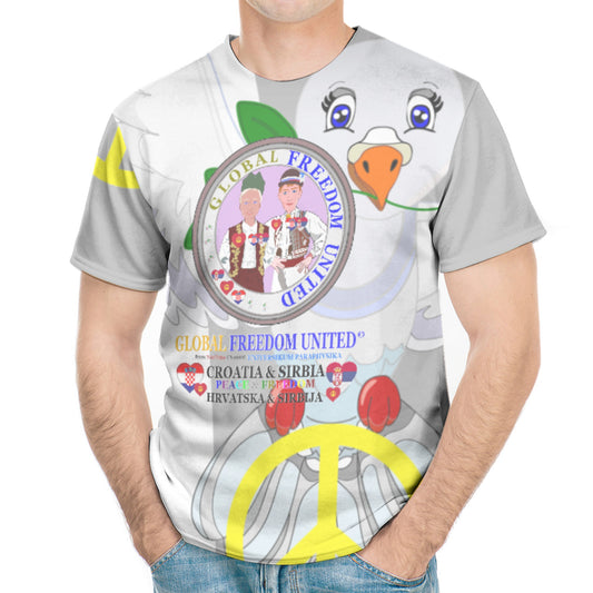 Men´s T-shirt GLOBAL FREEDOM UNITED© Men Croatia & Serbia V2 Grey