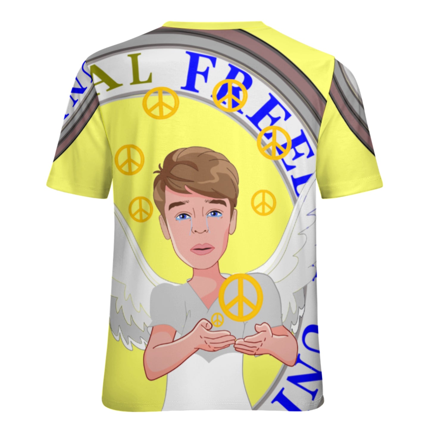 Women´s T-shirt Global Freedom United Boy Peace Of Angel Yellow