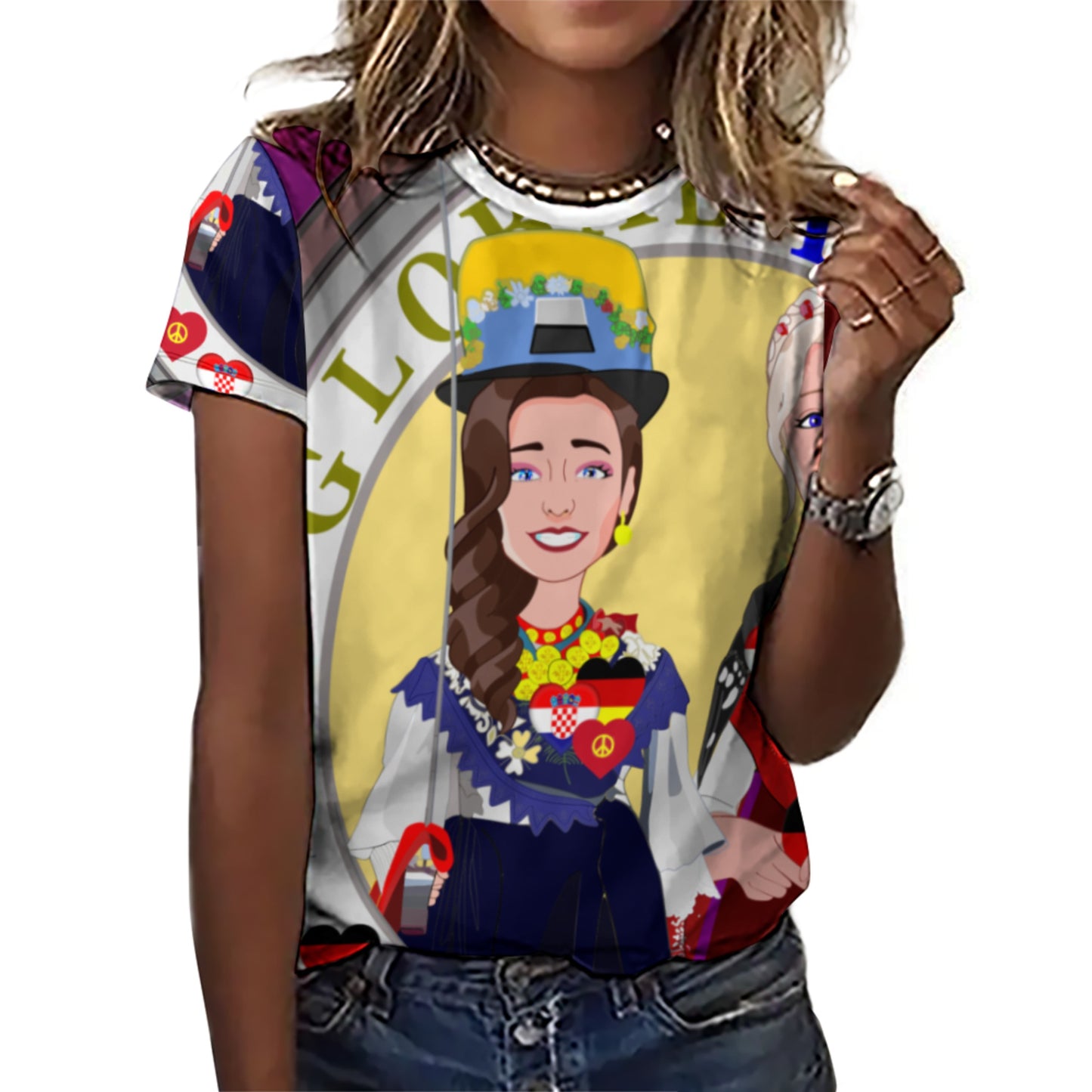 Women´s T-shirt GLOBAL FREEDOM UNITED© Women Croatia & Germany V2 1 Lilac