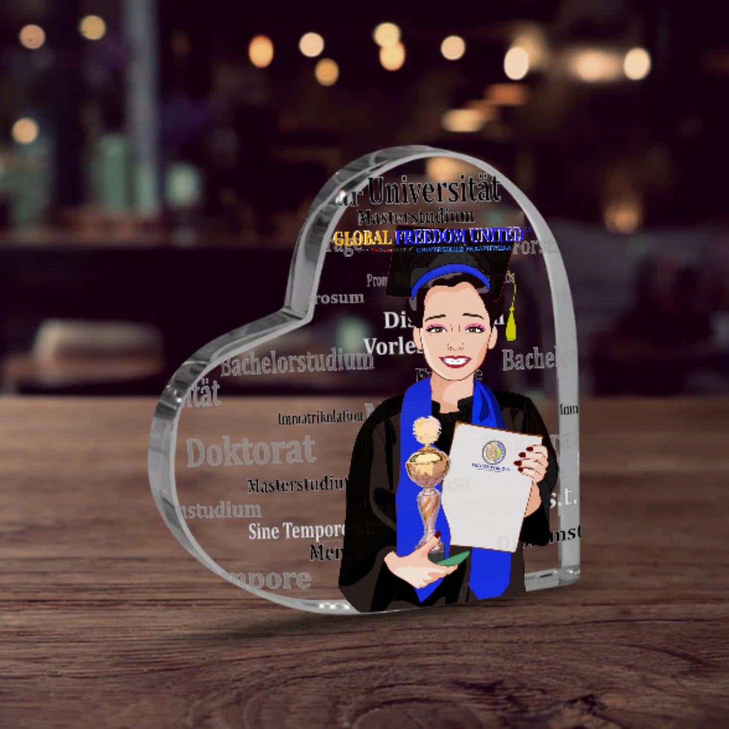 Acryl Heart Global Freedom United Asia Student Girl Cooper Place