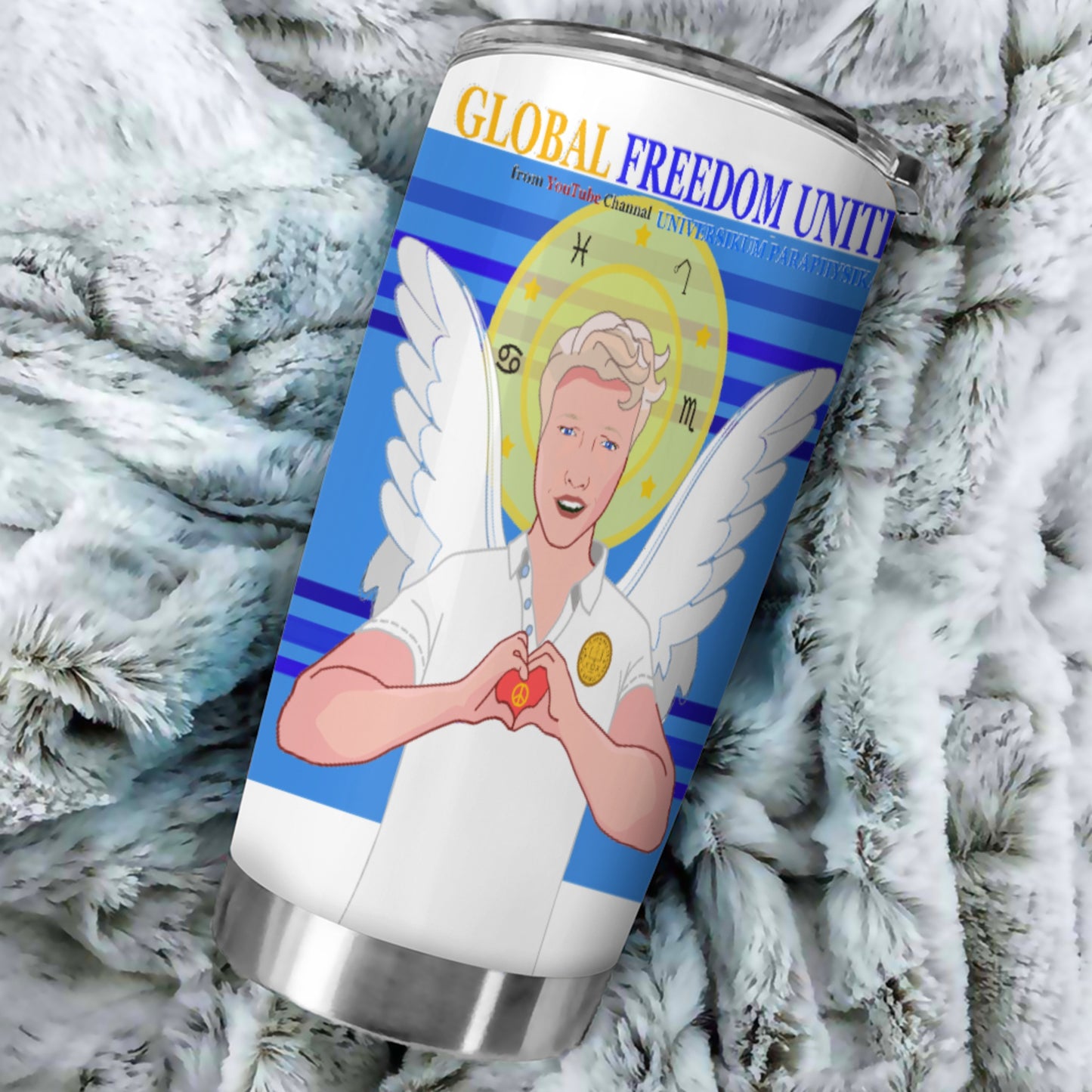 Tumbler Global Freedom United Archangel Raphael German  Deep Blue