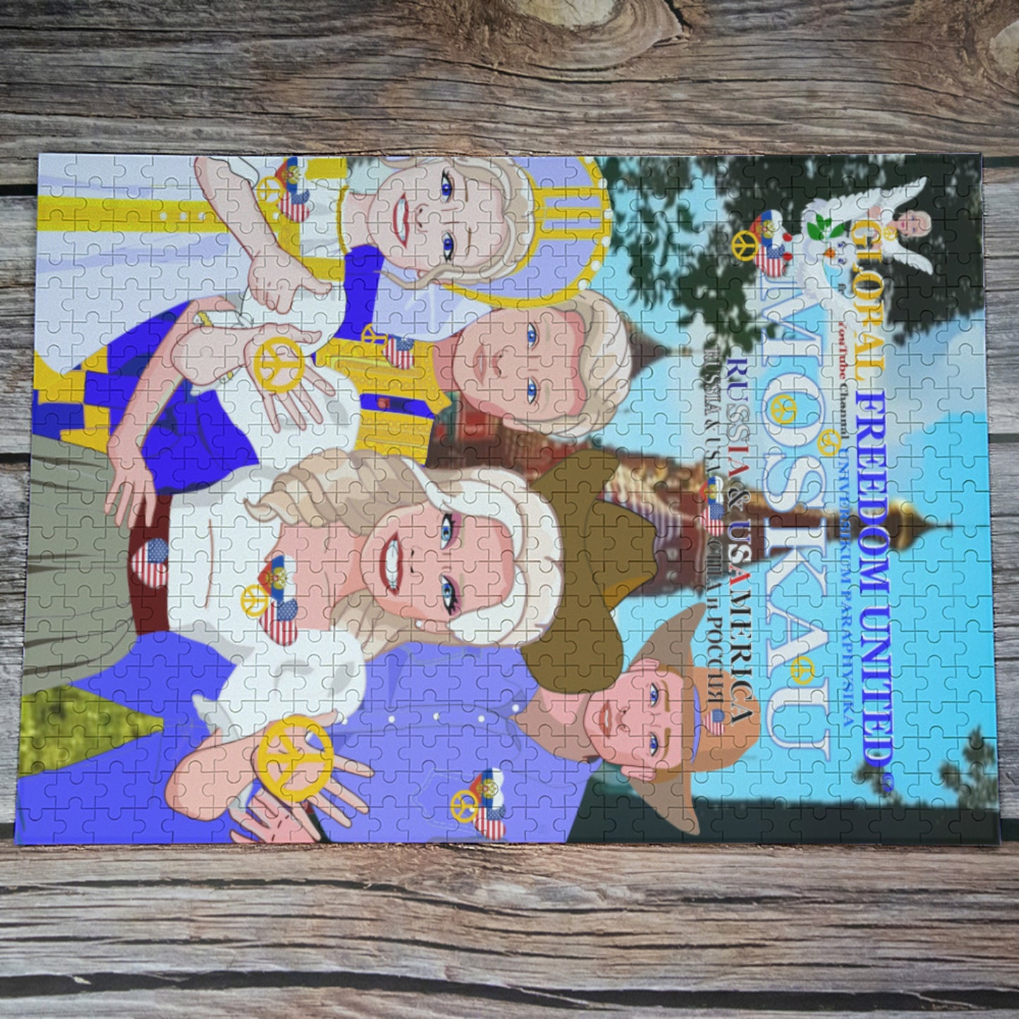 Paper Puzzle Global Freedom United USA & Russia