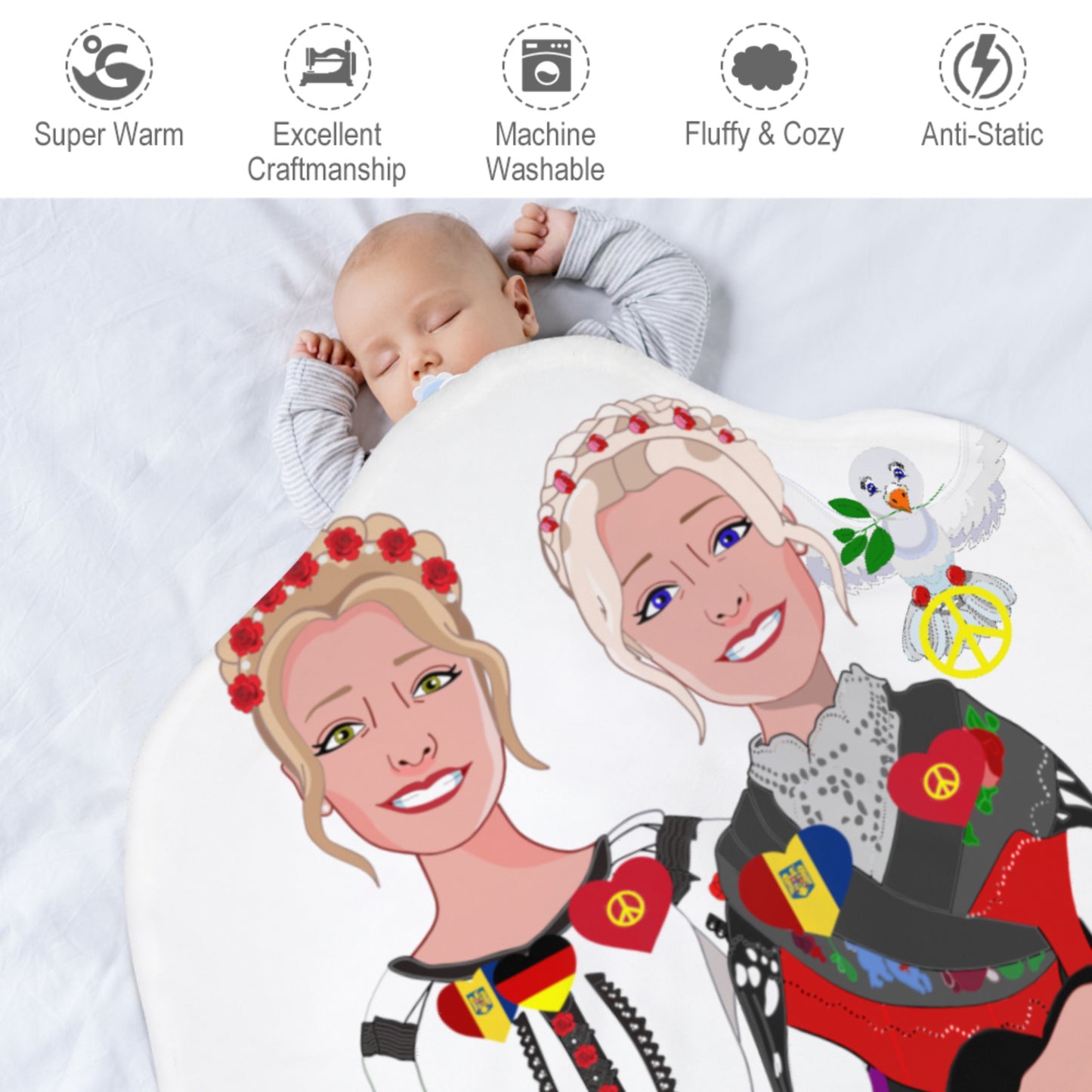 Blankets For Kits Global Freedom United Girls Romania & Germany Old Peace