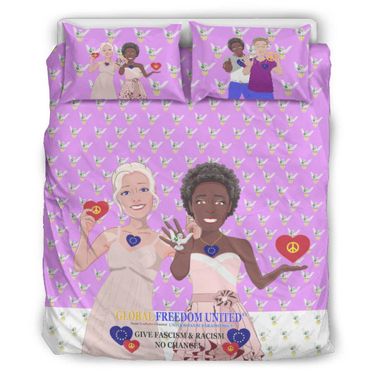 Bed Line GLOBAL FREEDOM UNITED© Women Anti Fasicm & Racism Lilac EU