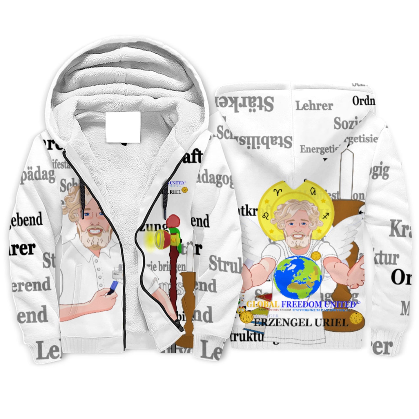 Plush Hoodie  Global Freedom United Archangel Uriel German Lab