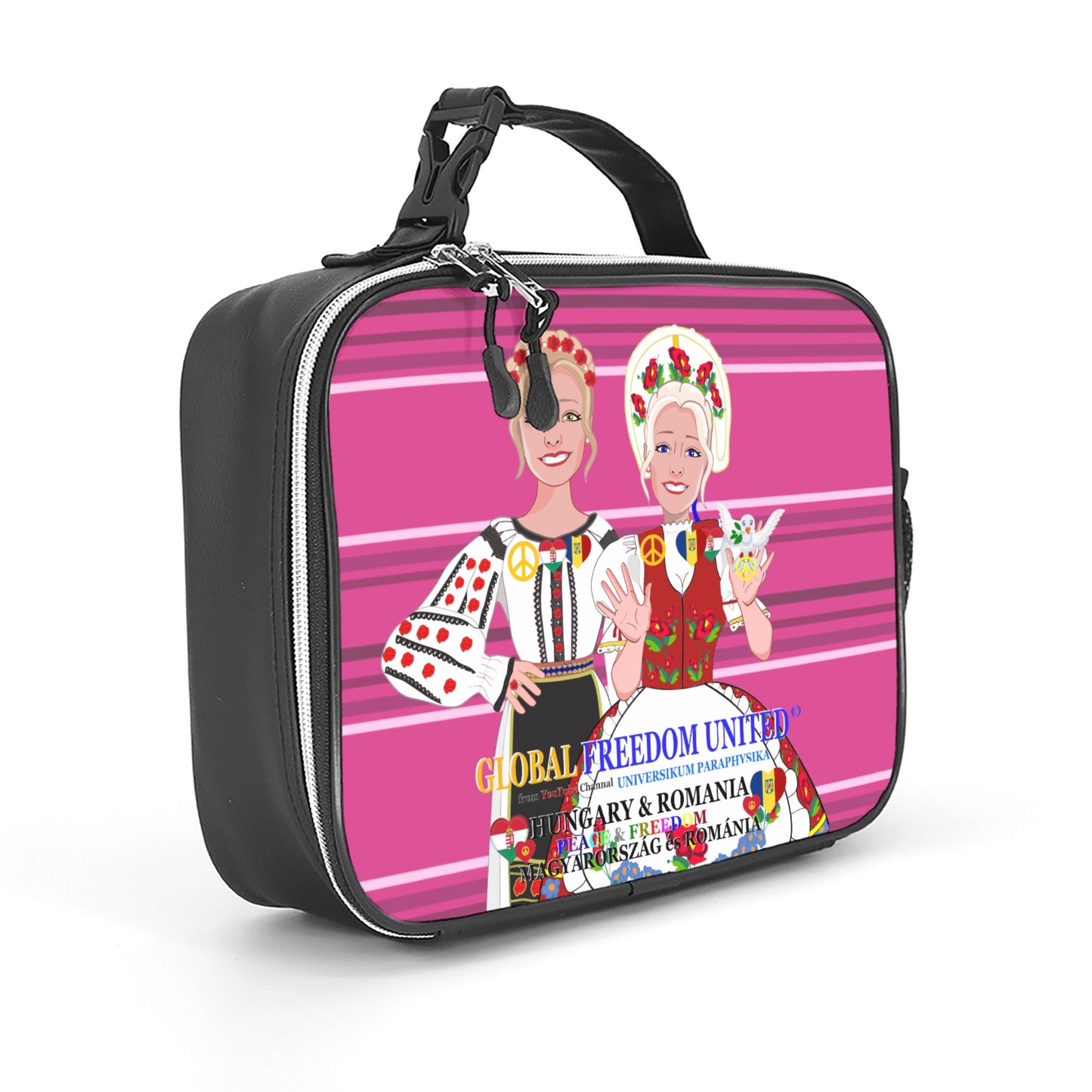 Leather Meal Bag GLOBAL FREEDOM UNITED© Women Romania & Hungary Pink 1