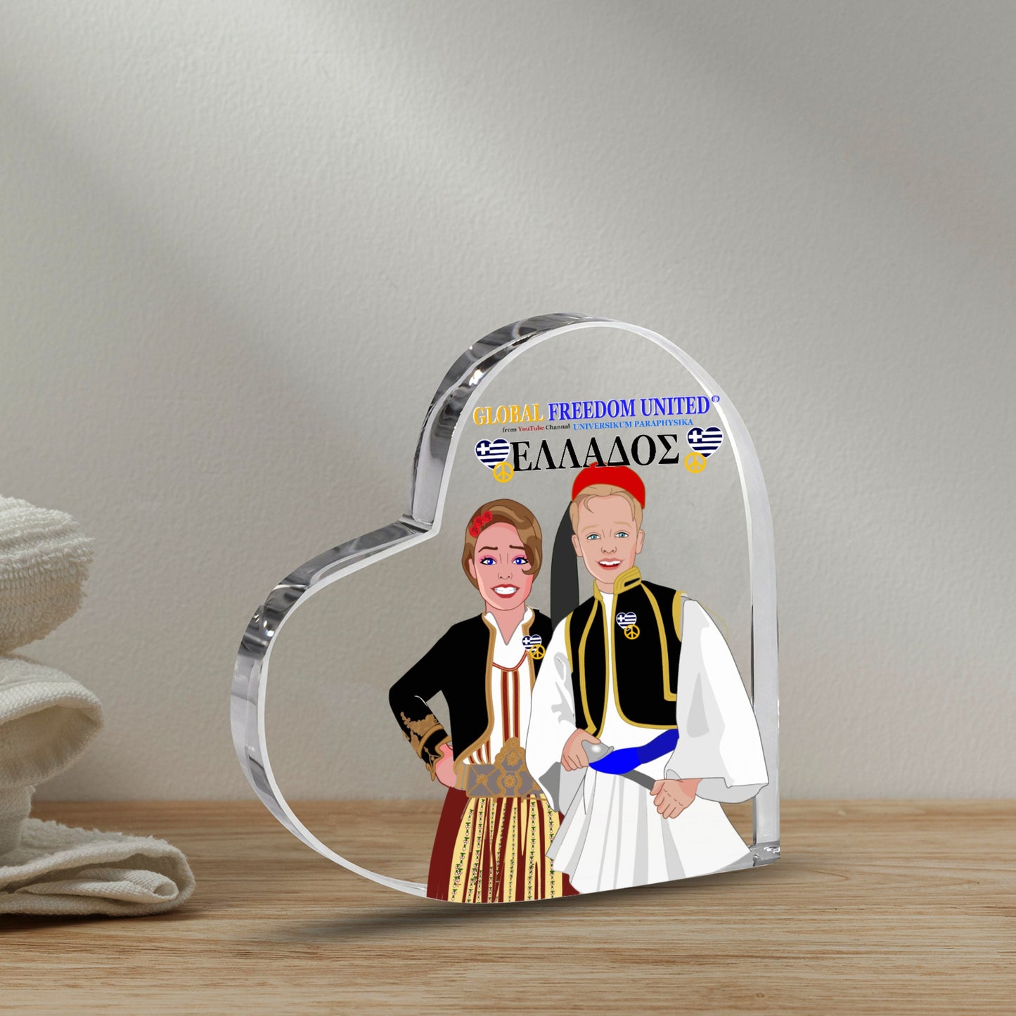 Acryl Heart GLOBAL FREEDOM UNITED© Couple Edition Greece