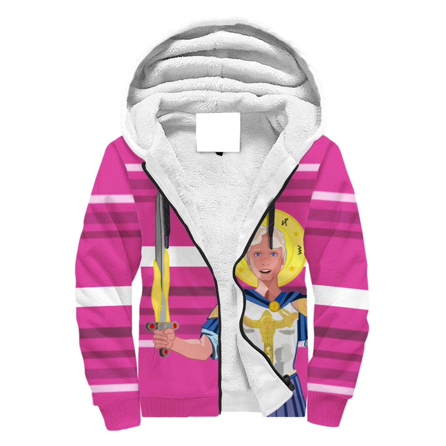 Plush Hoodie Global Freedom United Archangel Michael Croatia V1 Pink1