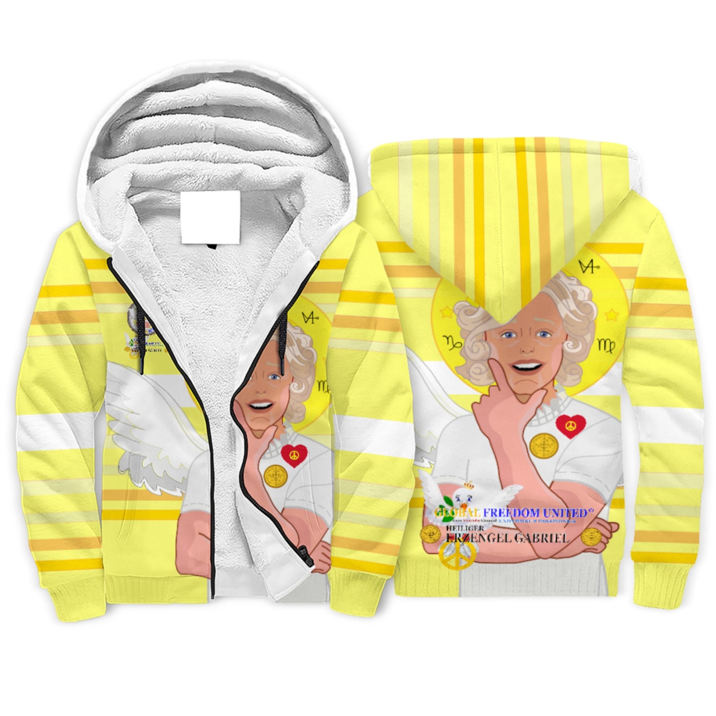 Plush Hoodie Global Freedom United Archangel Gabriel Yellow