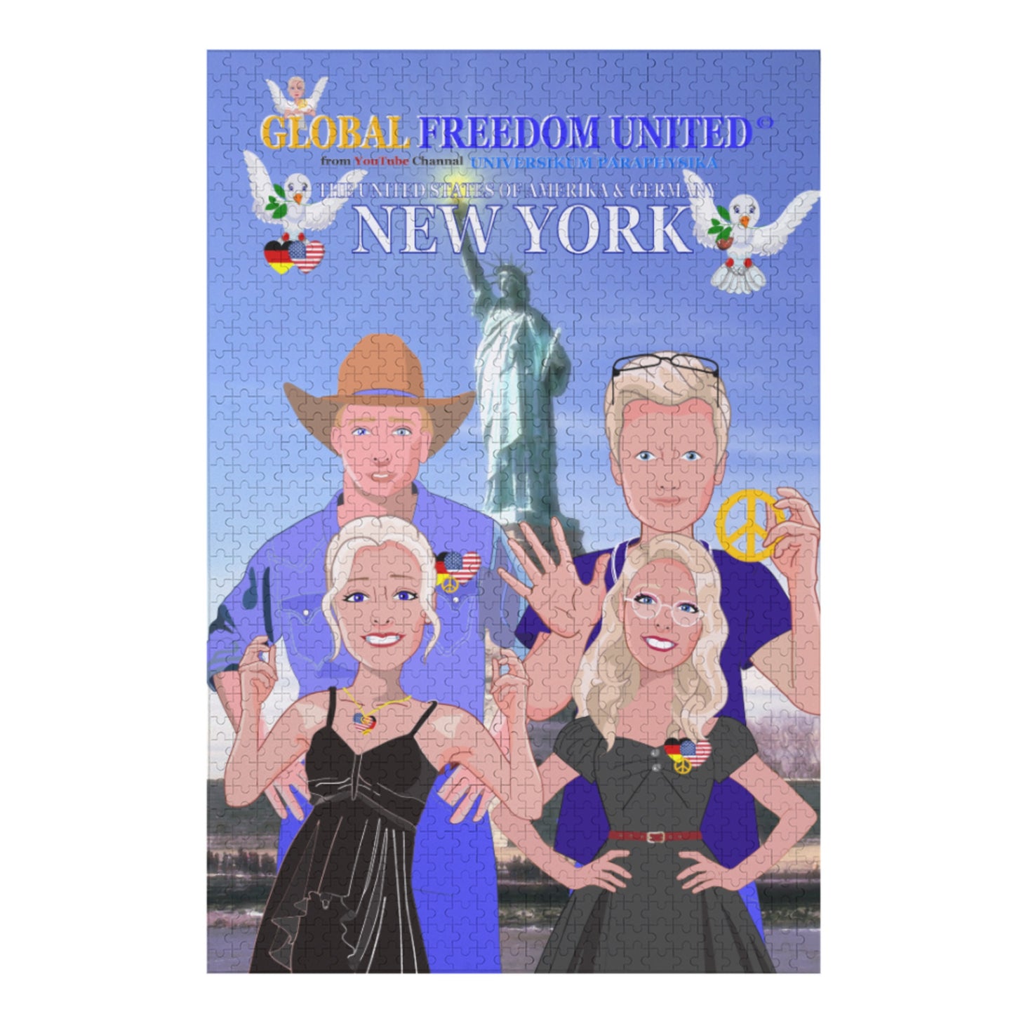 Paper Puzzle Global Freedom United USA & Germany Old Peace Version 1