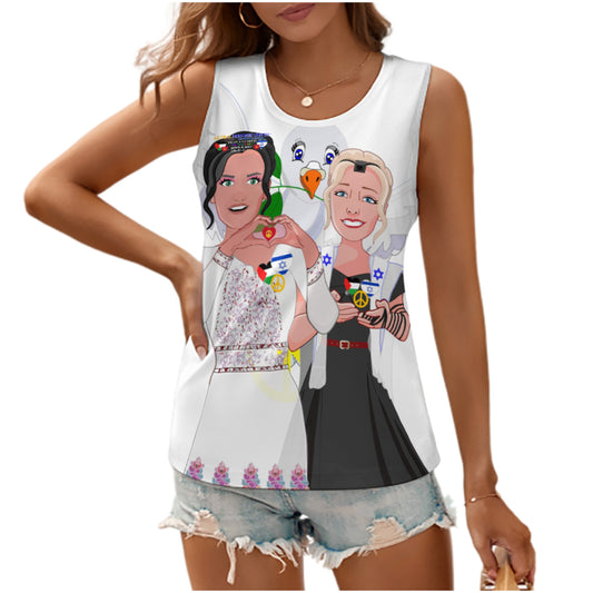 Crewneck Halter Vest GLOBAL FREEDOM UNITED© Women Palestina & Israel Big