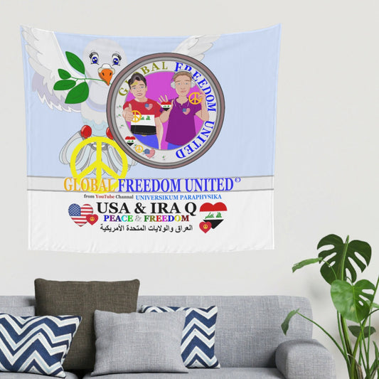 Tapestry Global Freedom United Men Iraq & Usa Old Peace Light Blue