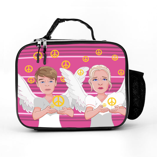 Leather Meal Bag GLOBAL FREEDOM UNITED© Angel Of Peace Pink