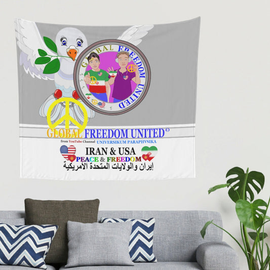 Tapestry Global Freedom United Men Iran & Usa Old Peace Grey