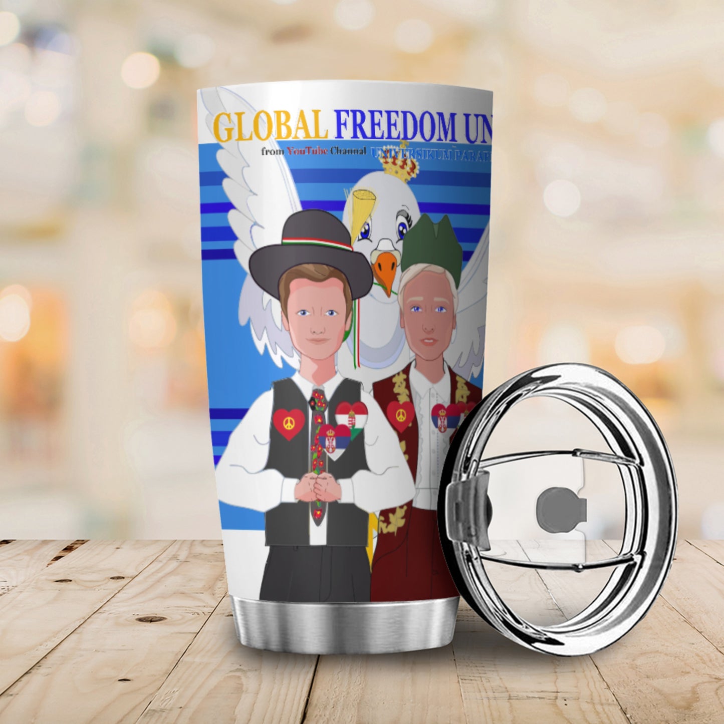 Tumbler GLOBAL FREEDOM UNITED© Men Hungary & Serbia Deep Blue