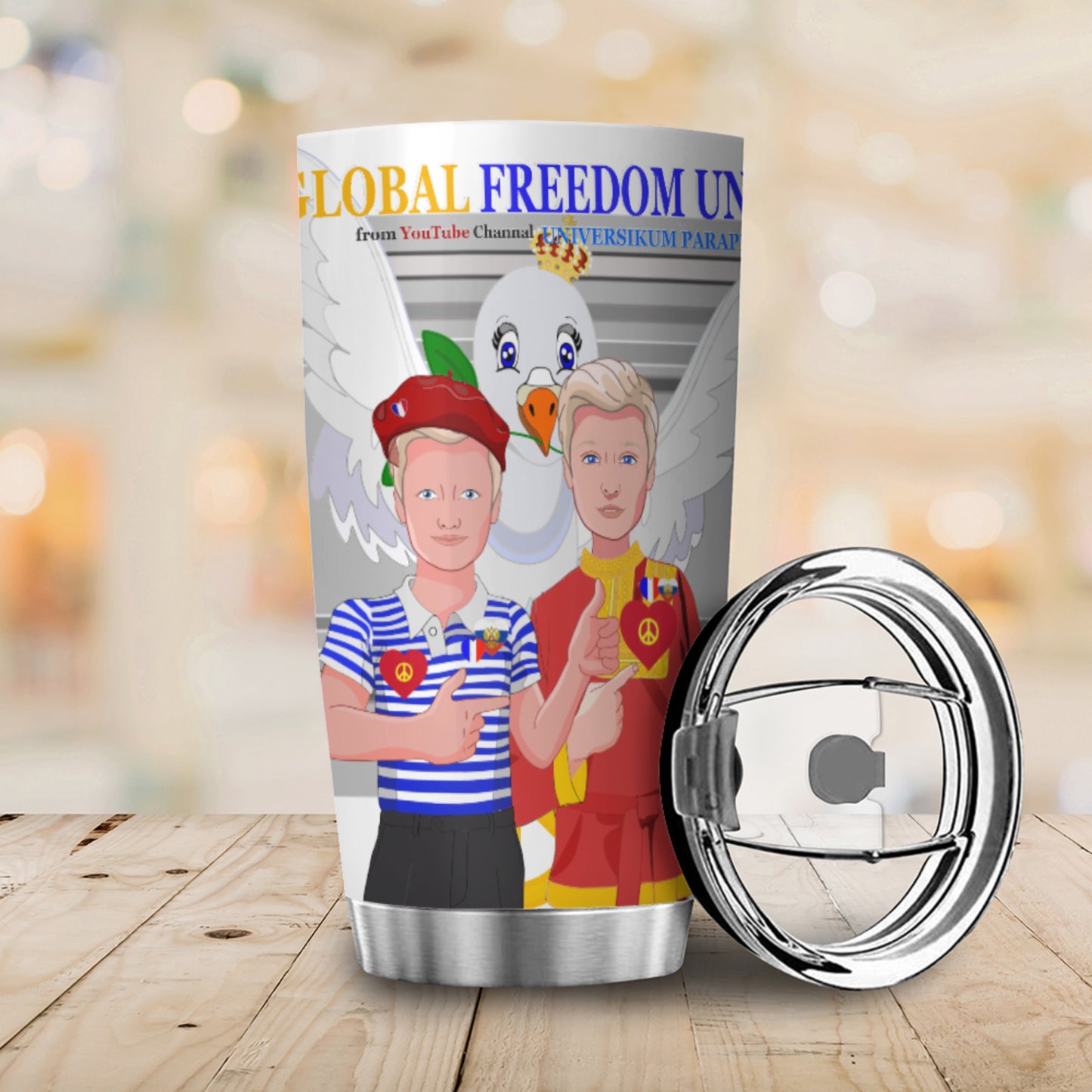 Tumbler Global Freedom United Men French & Russia Old Peace Grey