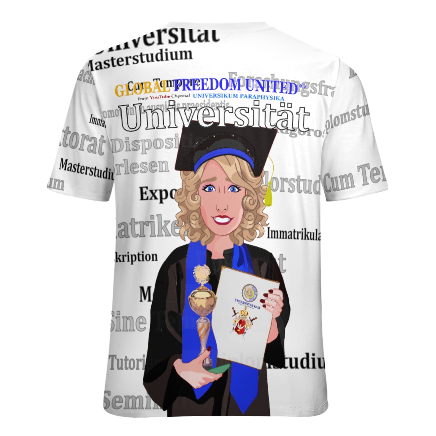 Women´s T-shirt Global Freedom United Student Girl Cooper Place Blond Hair 2