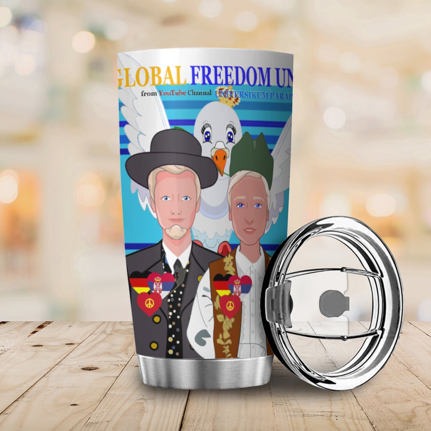 Tumbler GLOBAL FREEDOM UNITED© Men Serbia & Germany Blue 2
