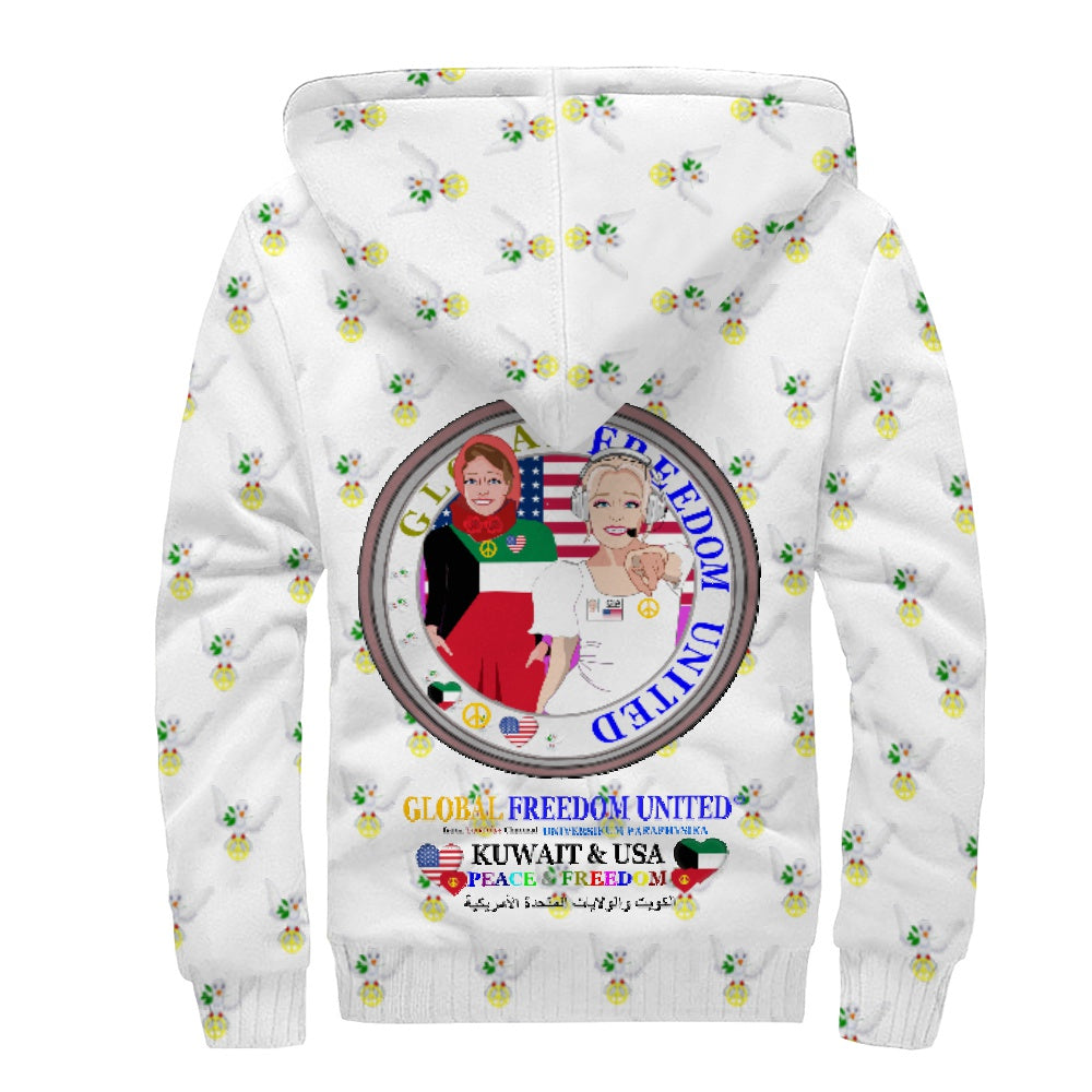 Plush Hoodie GLOBAL FREEDOM UNITED© Women Kuwait & USA Wight