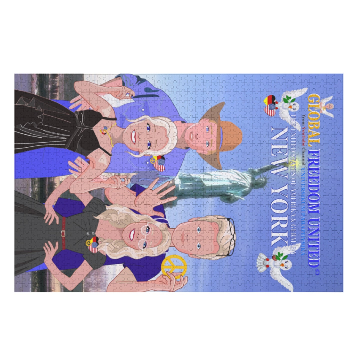 Paper Puzzle Global Freedom United USA & Germany Old Peace Version 1