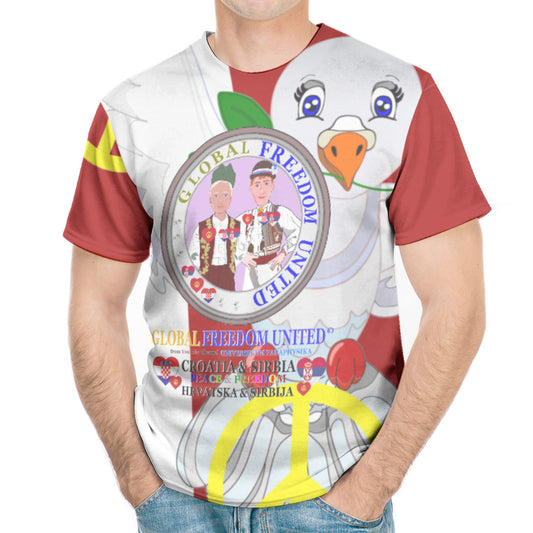 Men´s T-shirt GLOBAL FREEDOM UNITED© Men Croatia & Serbia V2 Red