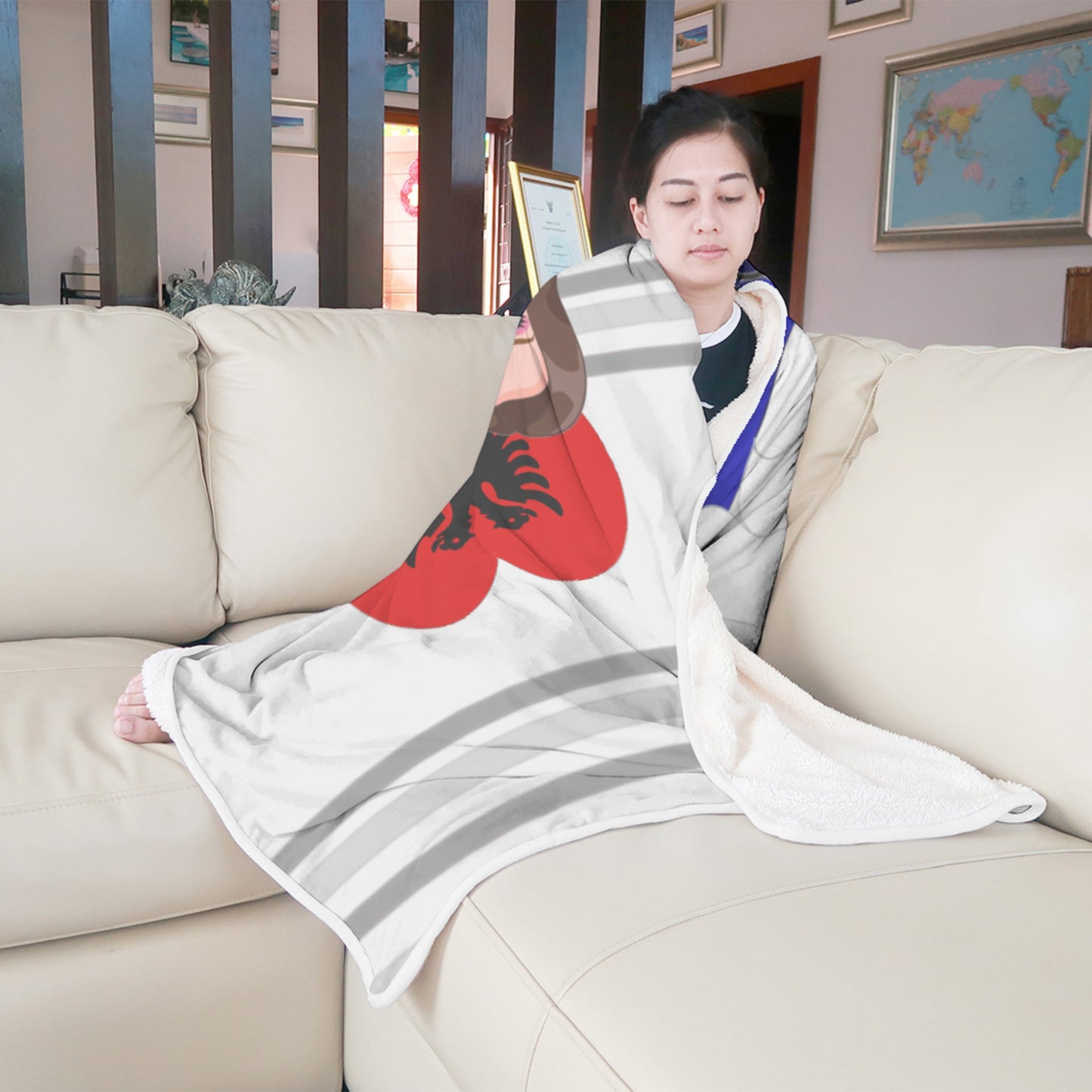 Square Blanket GLOBAL FREEDOM UNITED© Couple Albania