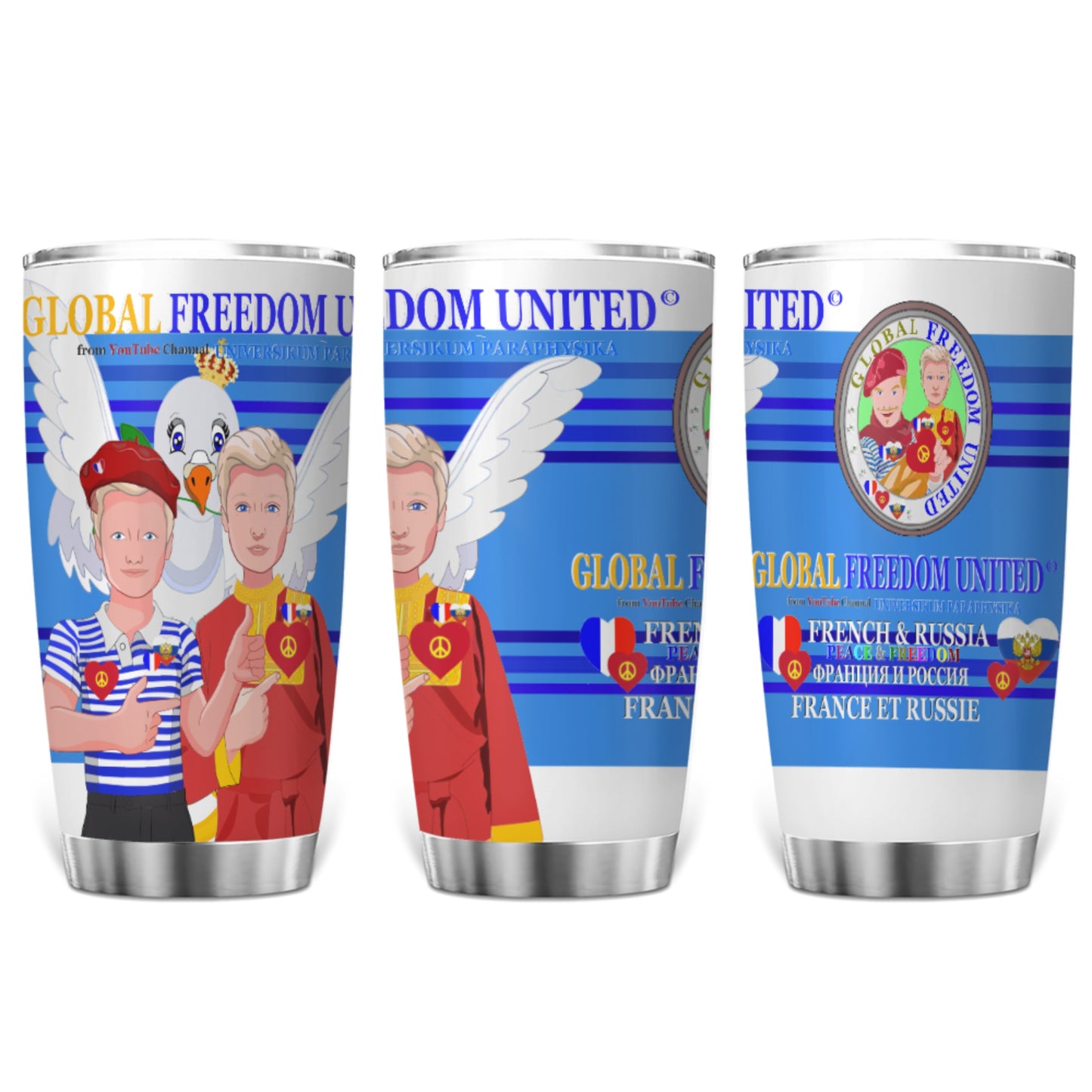 Tumbler Global Freedom United Men French & Russia Old Peace Deep Blue