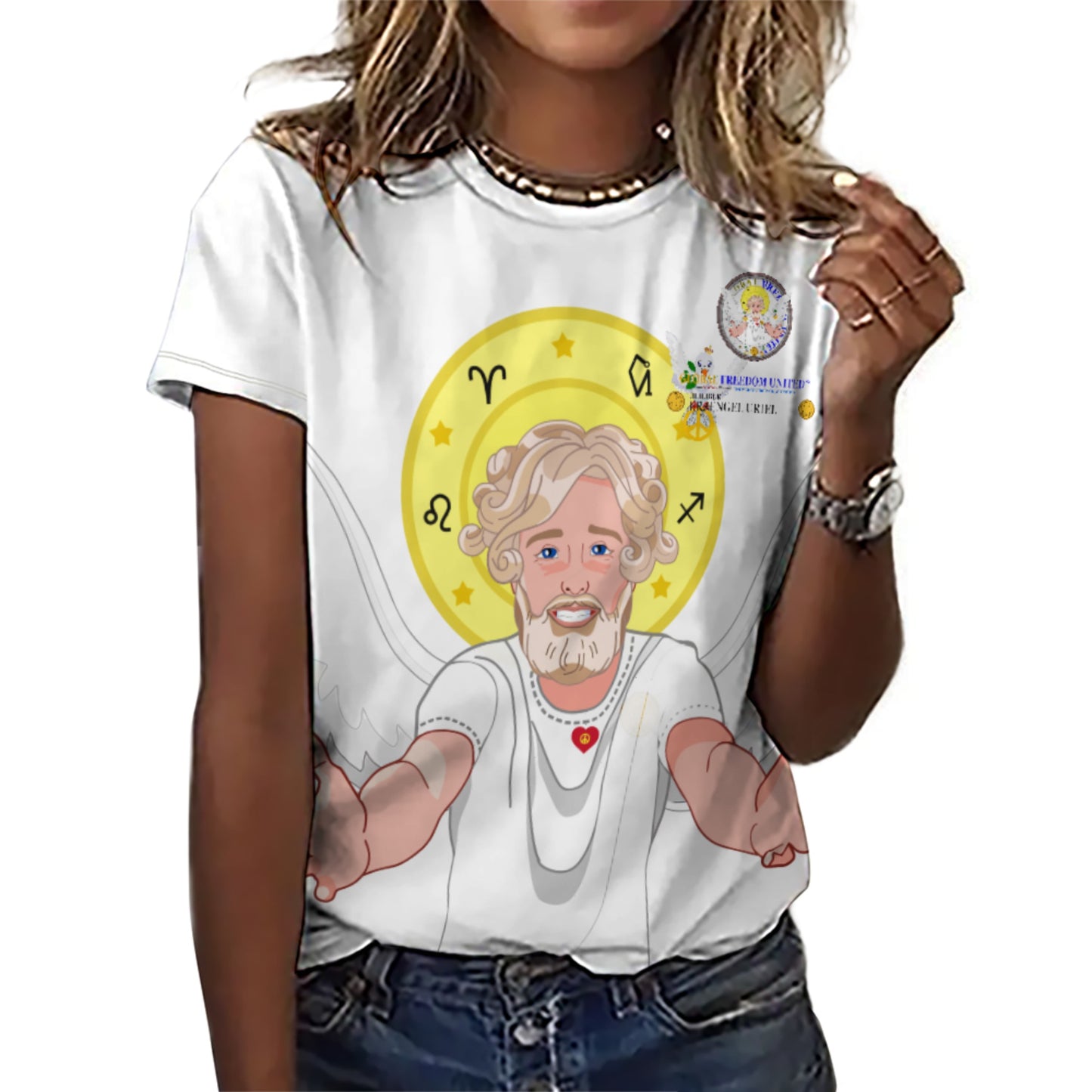 Women´s T-shirt 2 Global Freedom United Archangel Uriel German  Big