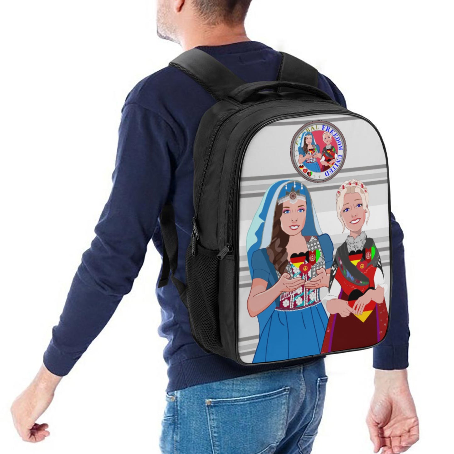 Bag Back GLOBAL FREEDOM UNITED© Women AFGHANISTAN & GERMANY Grey