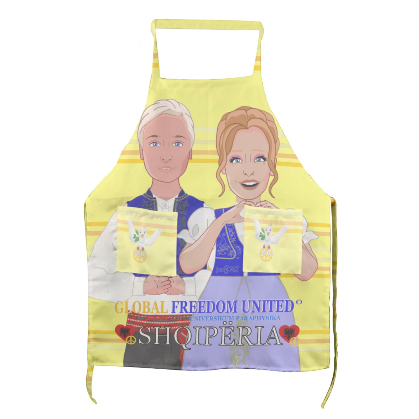 Apron GLOBAL FREEDOM UNITED© Couple Edition Albania Yellow