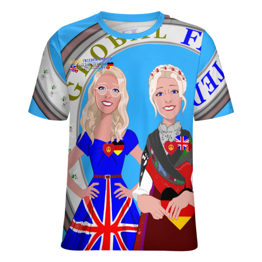 Women´s T-shirt 2 GLOBAL FREEDOM UNITED© Women England & Germany  Blue