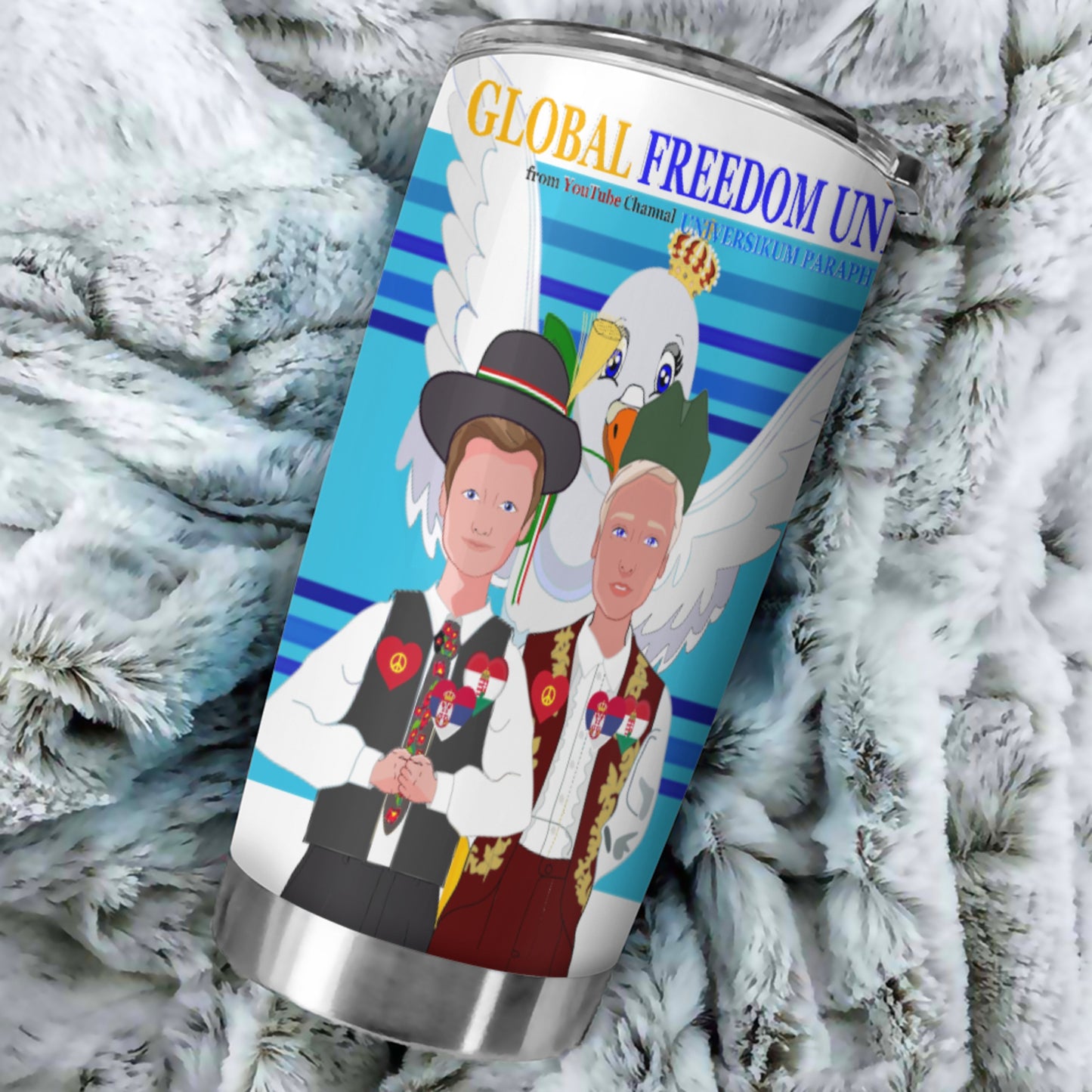 Tumbler GLOBAL FREEDOM UNITED© Men Hungary & Serbia Blue