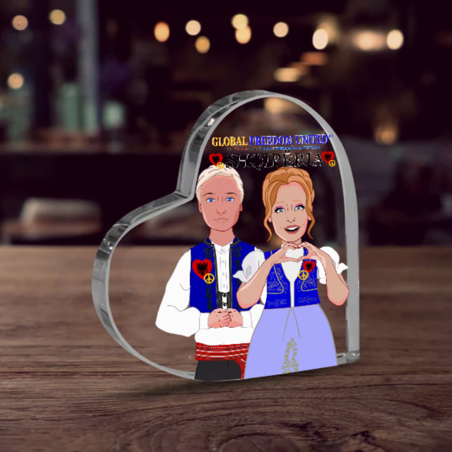 Acrylic Plaque GLOBAL FREEDOM UNITED© Couple Edition Albania