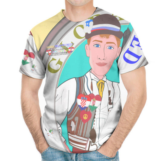 Men´s T-shirt GLOBAL FREEDOM UNITED© Men Croatia & Hungary Yellow