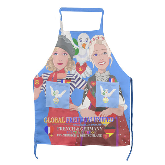 Apron GLOBAL FREEDOM UNITED© Women French & Germany Blue