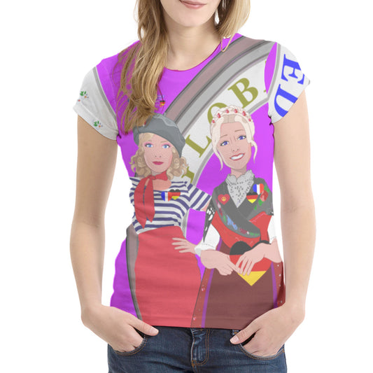 Women´s T-shirt 1 GLOBAL FREEDOM UNITED© Women French & Germany Lilac