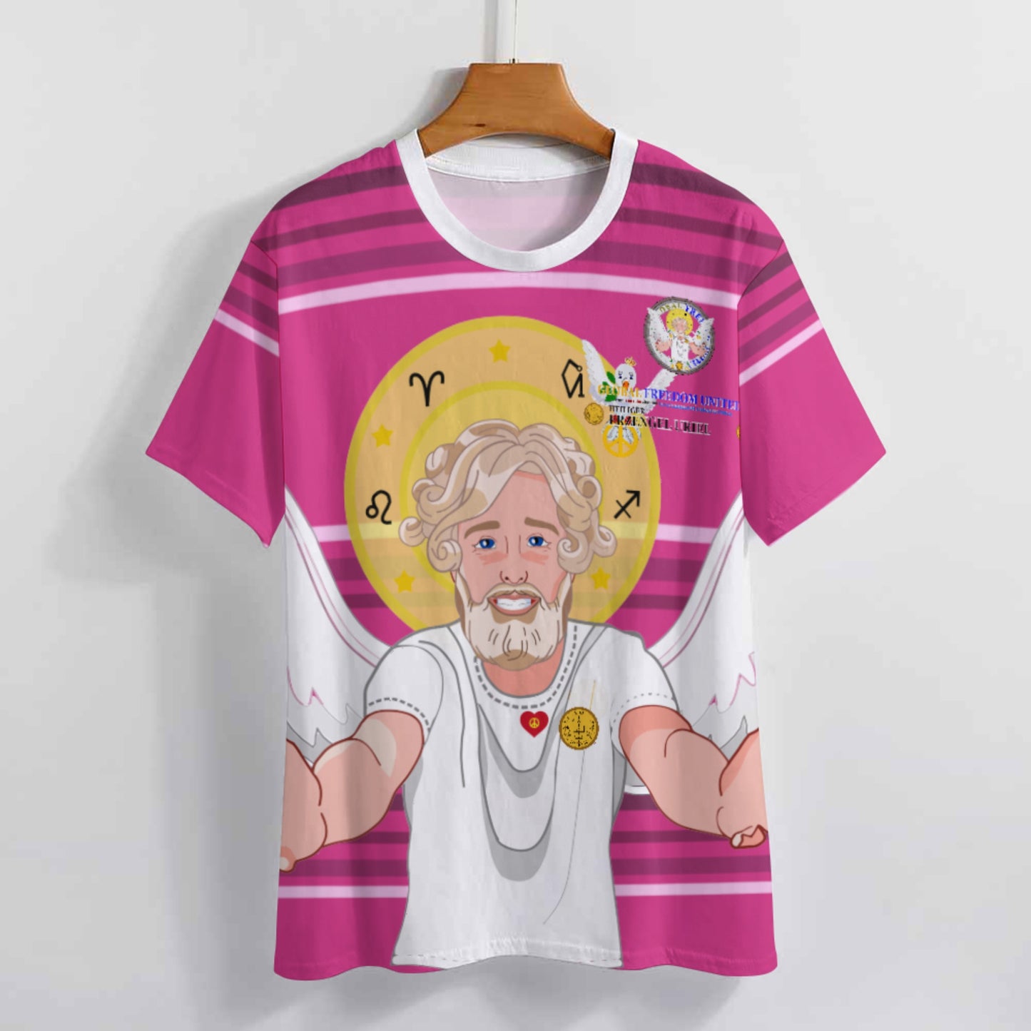 Women´s T-shirt 2 Global Freedom United Archangel Uriel German  Pink1